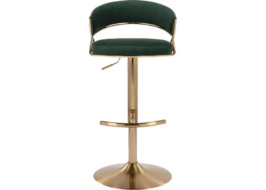 Harborson II Green Adjustable Swivel Barstool, Set of 2