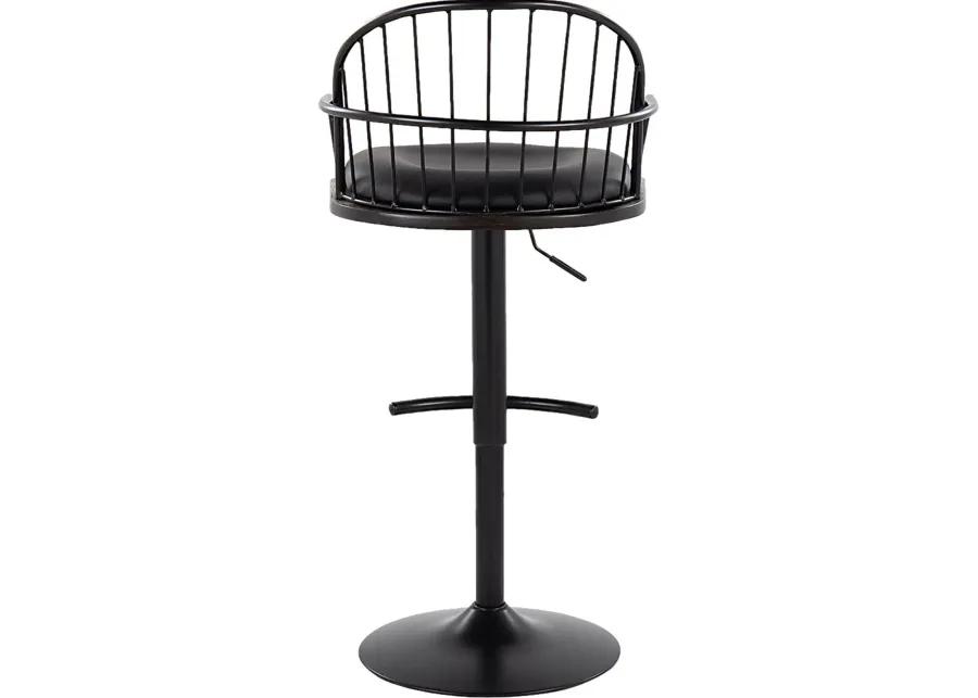 Charlias X Black Adjustable Barstool, Set of 2