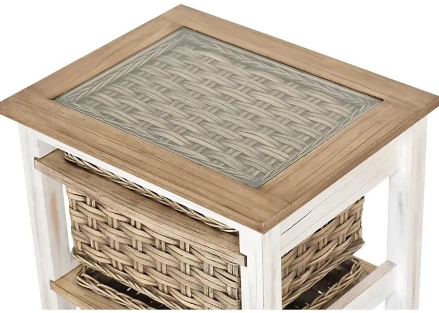 Melkre White 2 Basket Storage Cabinet