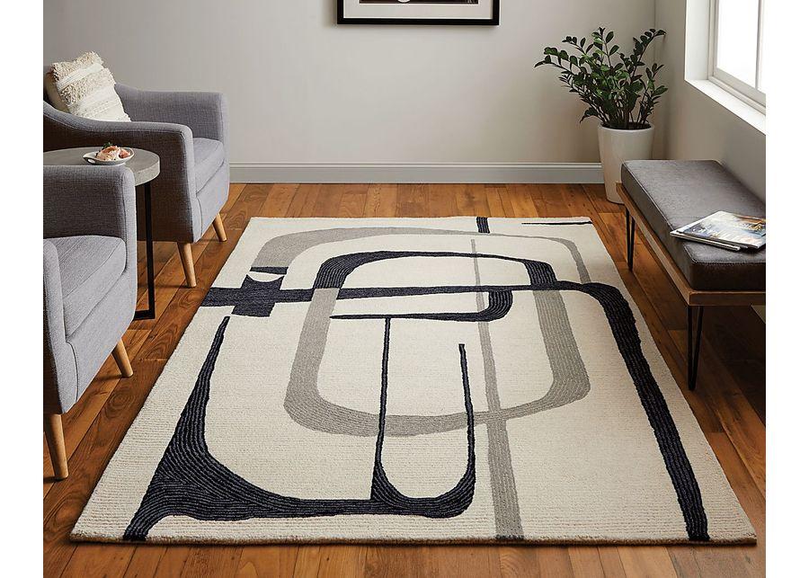 Nerida Ivory/Black 3'6 x 5'6 Rug