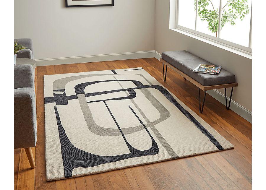 Nerida Ivory/Black 3'6 x 5'6 Rug