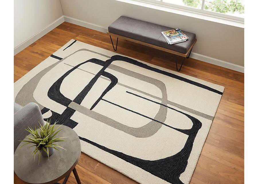 Nerida Ivory/Black 3'6 x 5'6 Rug