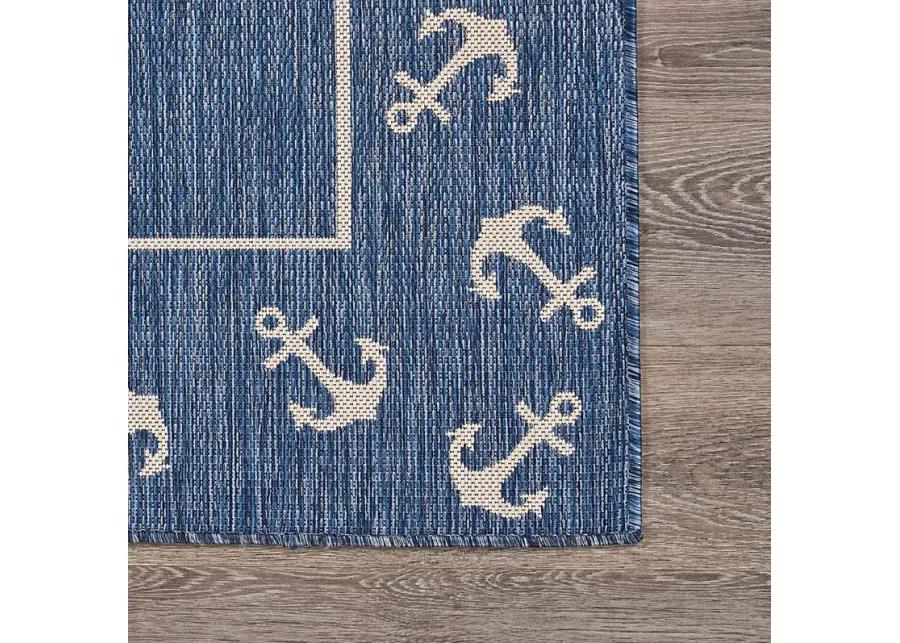 Oyufi Blue 5'3 x 7' Indoor/Outdoor Rug