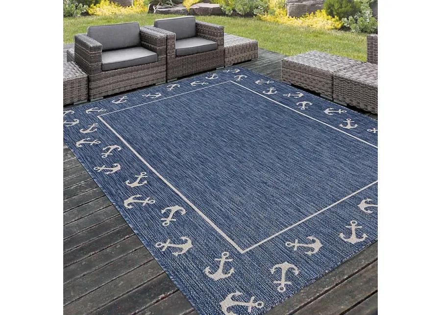 Oyufi Blue 5'3 x 7' Indoor/Outdoor Rug