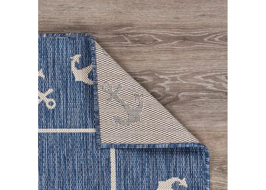 Oyufi Blue 5'3 x 7' Indoor/Outdoor Rug