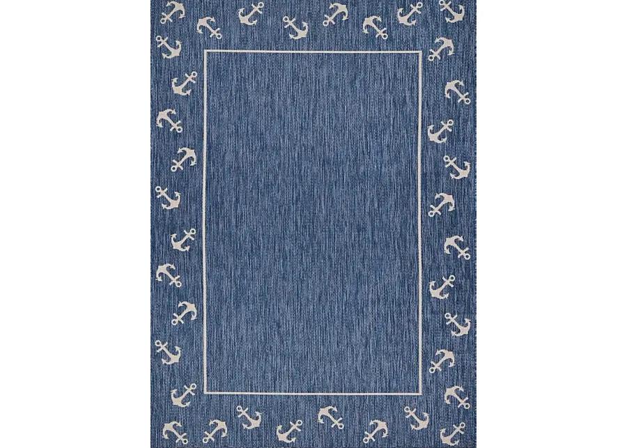 Oyufi Blue 5'3 x 7' Indoor/Outdoor Rug