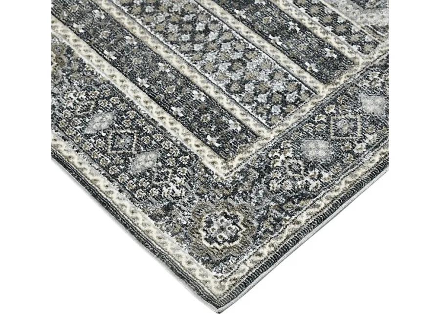 Haertley Charcoal 2'6 x 7'10 Runner Rug