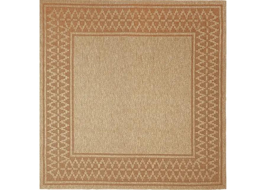 Coosaw Terracotta 7'10 Square Indoor/Outdoor Rug