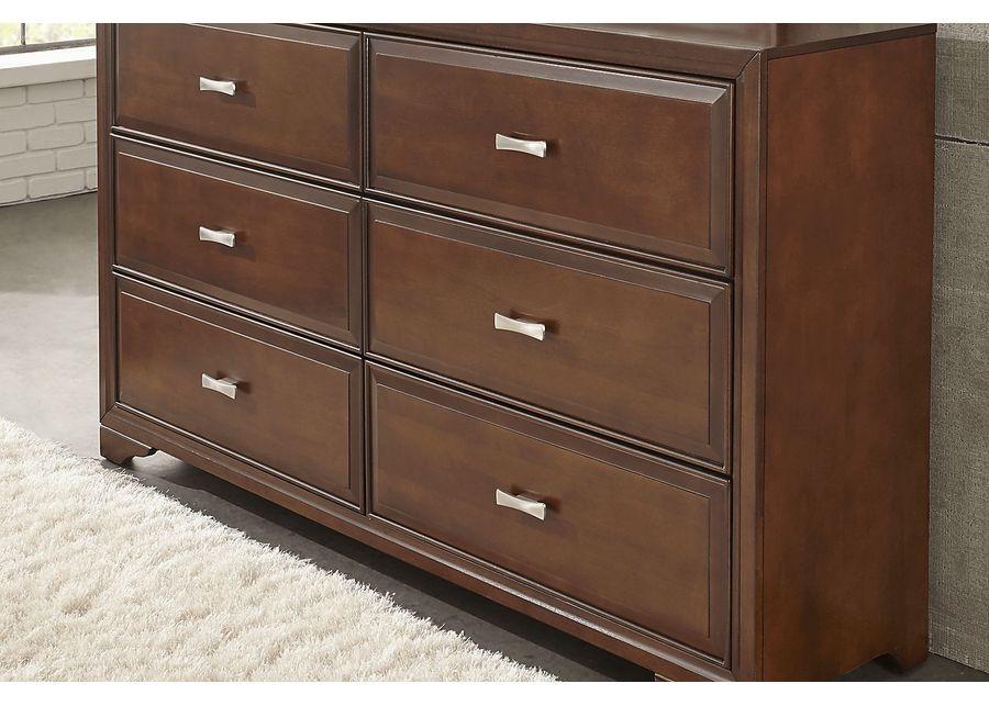 Belcourt Brown Cherry 7 Pc King Panel Arch Bedroom