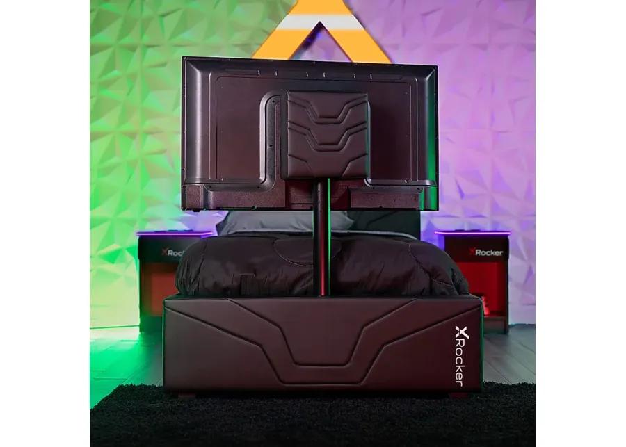 Kids Nanswell Black Twin Gaming Bed with TV Mount