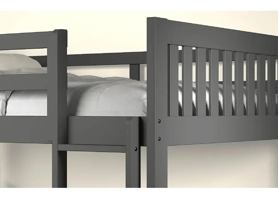 Kids Eleonara I Dark Gray Full/Full Bunk Bed