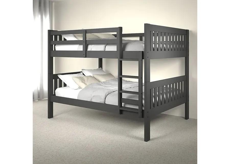 Kids Eleonara I Dark Gray Full/Full Bunk Bed