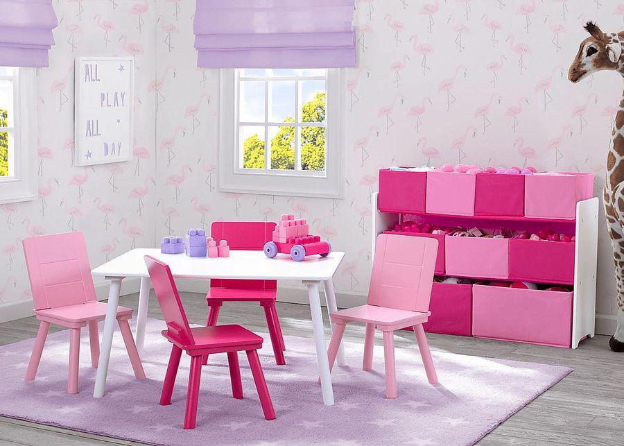 Kids Mellei White/Pink 5 Pc Table Set