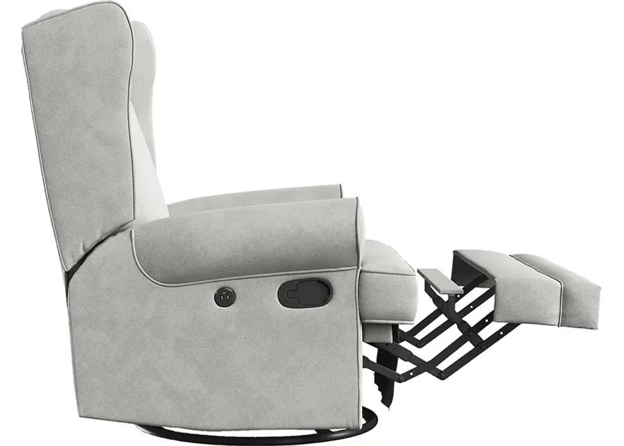 Nursery Taylan Gray Swivel Glider Recliner