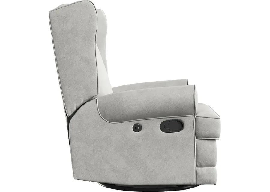 Nursery Taylan Gray Swivel Glider Recliner