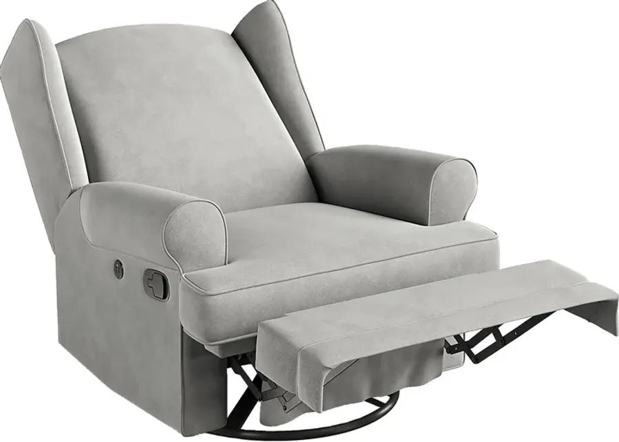 Nursery Taylan Gray Swivel Glider Recliner