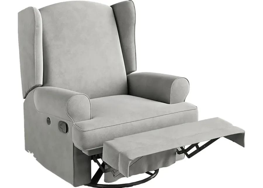 Nursery Taylan Gray Swivel Glider Recliner