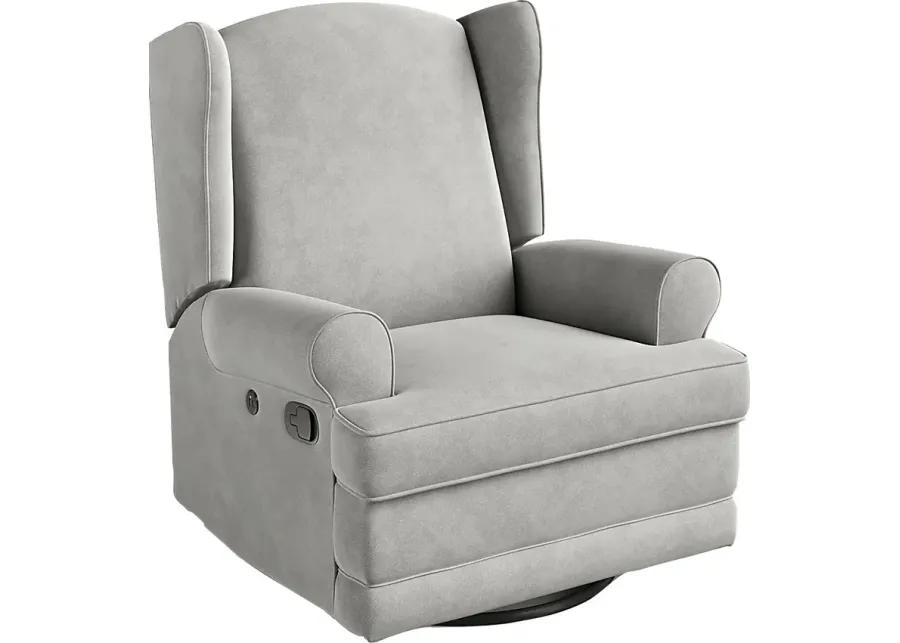 Nursery Taylan Gray Swivel Glider Recliner