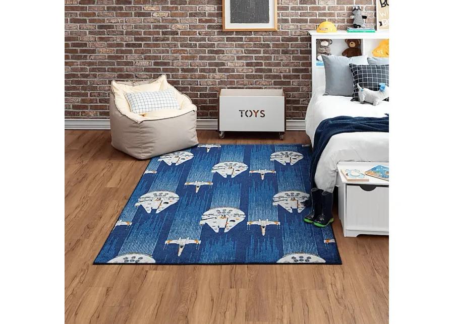 Kids Star Wars Fleet Blue 5' x 7' Rug