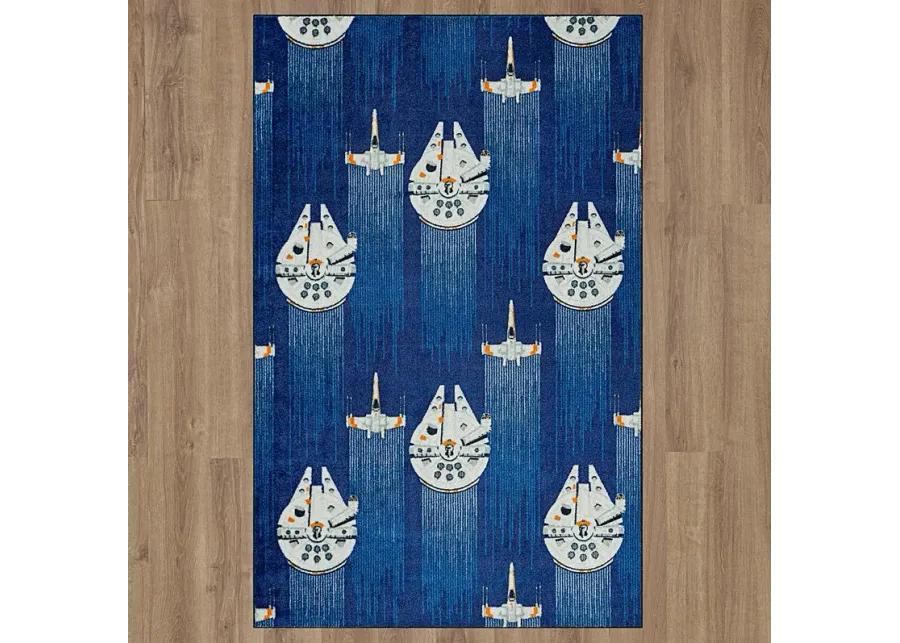 Kids Star Wars Fleet Blue 5' x 7' Rug