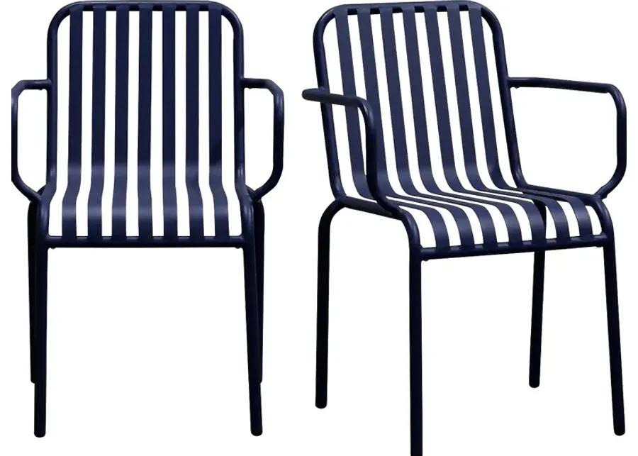 Outdoor Ischia II Blue Arm Chair, Set of 2