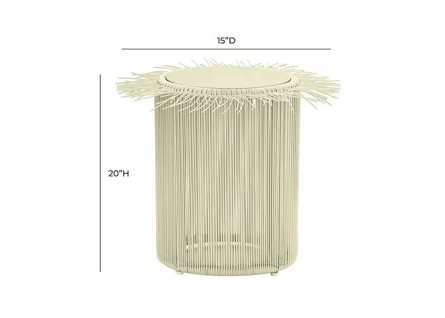 Outdoor Krouse Cream End Table