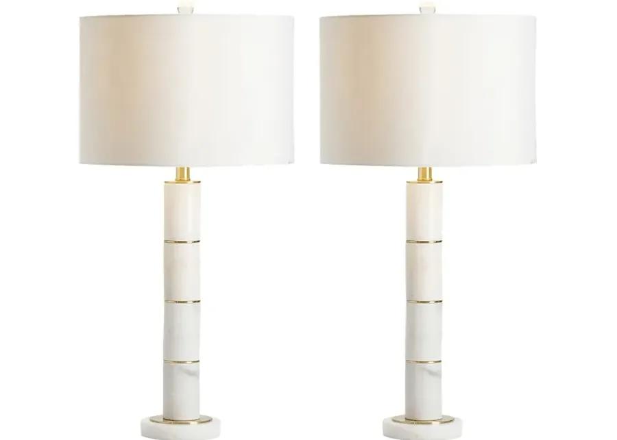 Naylor Gate White Lamp Set of 2