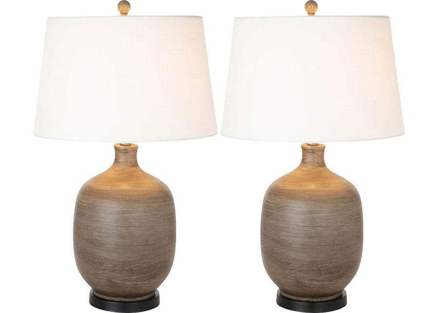 Villania Nest Brown Lamp, Set of 2