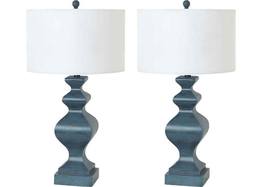 Noakes Bay Blue Lamp, Set of 2