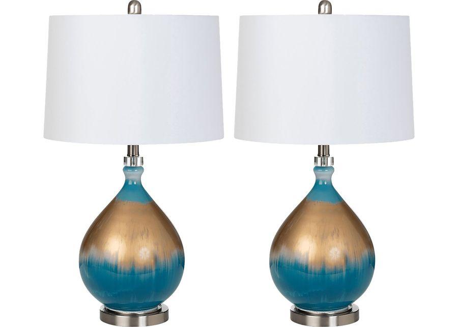 Marbella Creek Blue Lamp, Set of 2