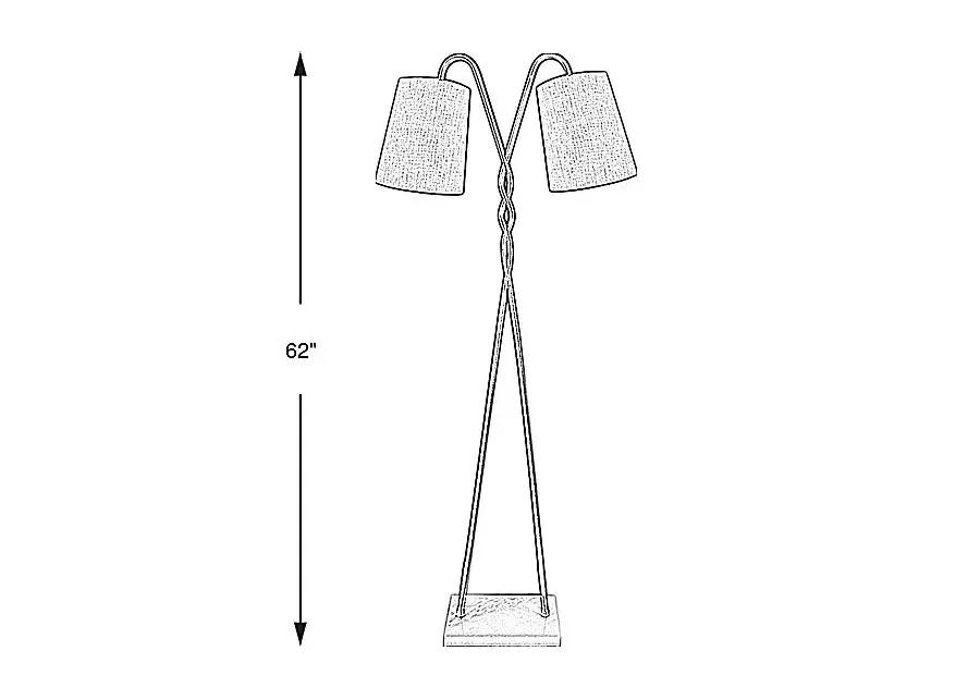 Amaretto Isle Brass Floor Lamp