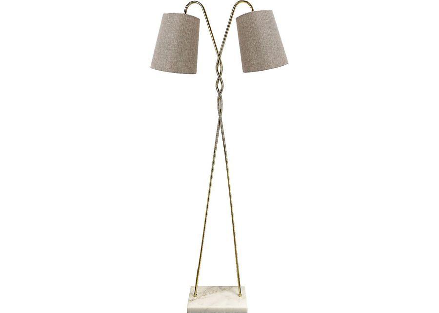 Amaretto Isle Brass Floor Lamp