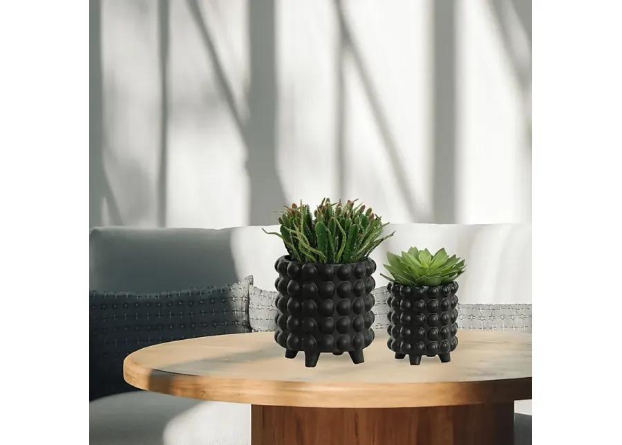 Chrystan Black Planter, Set of 2