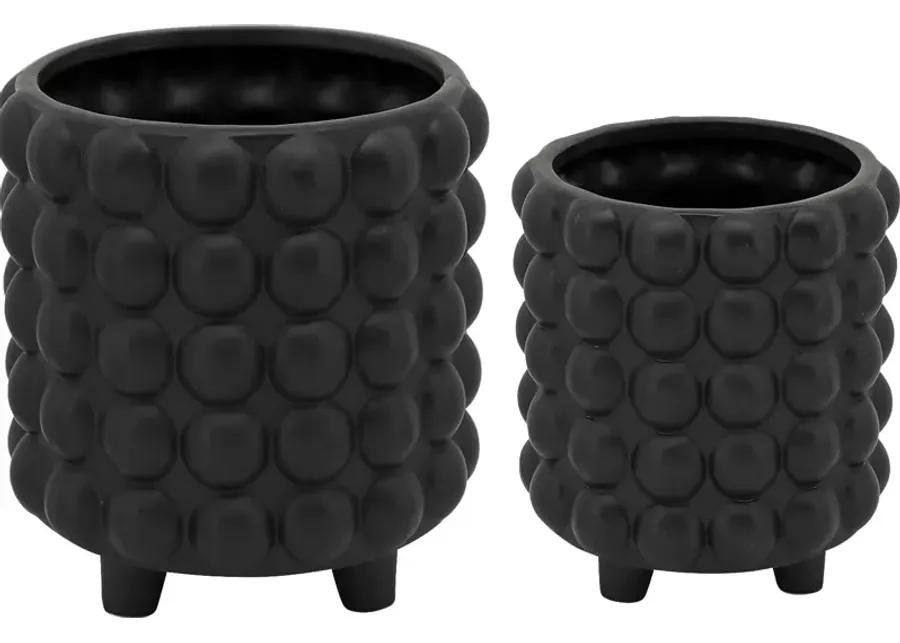 Chrystan Black Planter, Set of 2