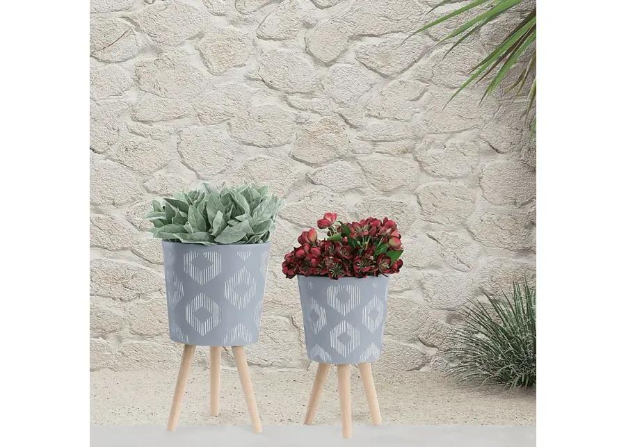 Woodaire Gray Planter, Set of 2