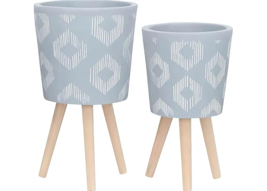 Woodaire Gray Planter, Set of 2