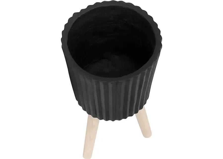 Weirton Black Planter, Set of 2