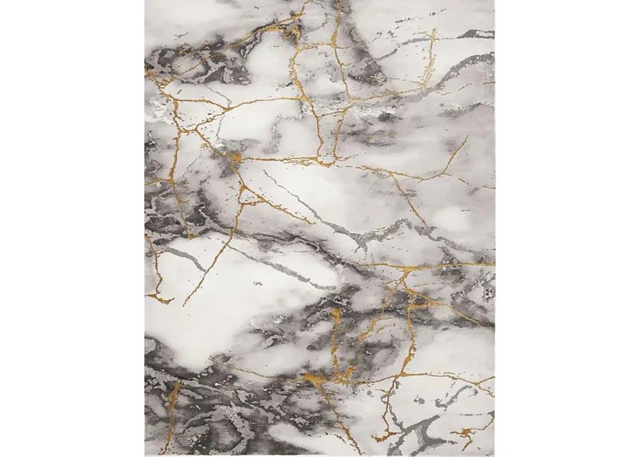 Cracked Marble Gray 8' x 10' Rug