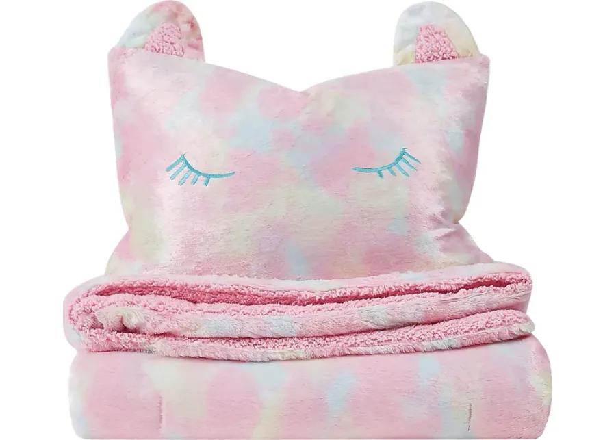 Kids Sweet Rainbow Pink 2 Pc Twin XL Comforter Set