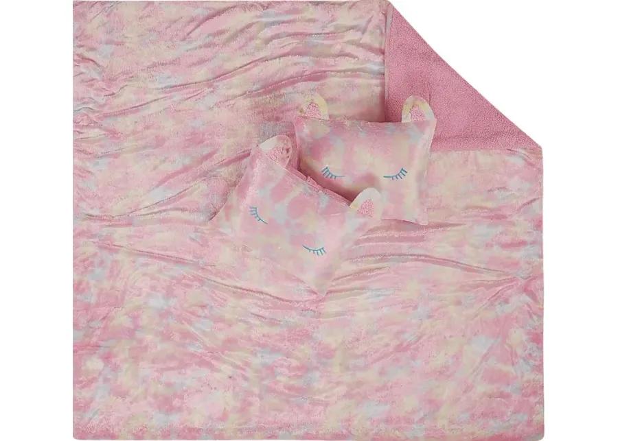 Kids Sweet Rainbow Pink 2 Pc Twin XL Comforter Set