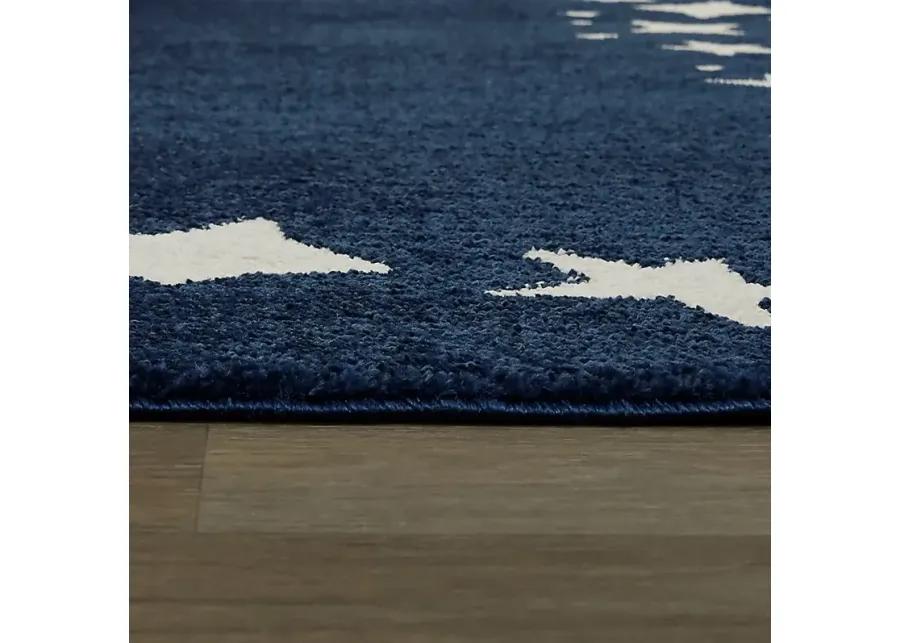 Kids Dazzle Stars Navy 3'11 x 5'7 Rug