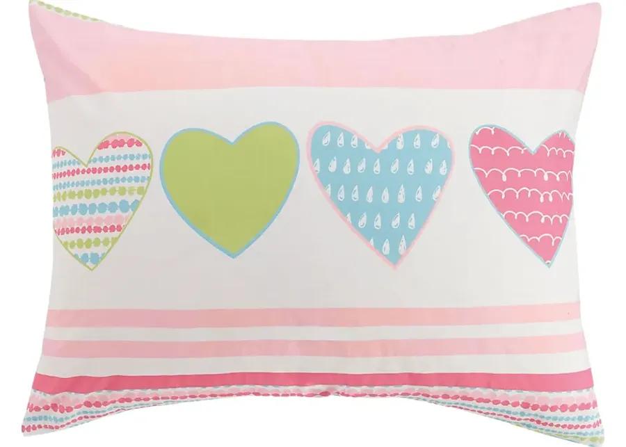 Kids Hearts Of Love Pink 4 Pc Twin Comforter Set