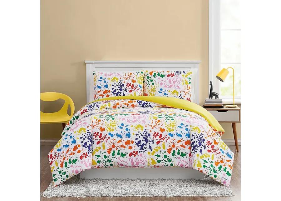 Kids Rainbow Splatter Multi 2 Pc Twin Comforter Set