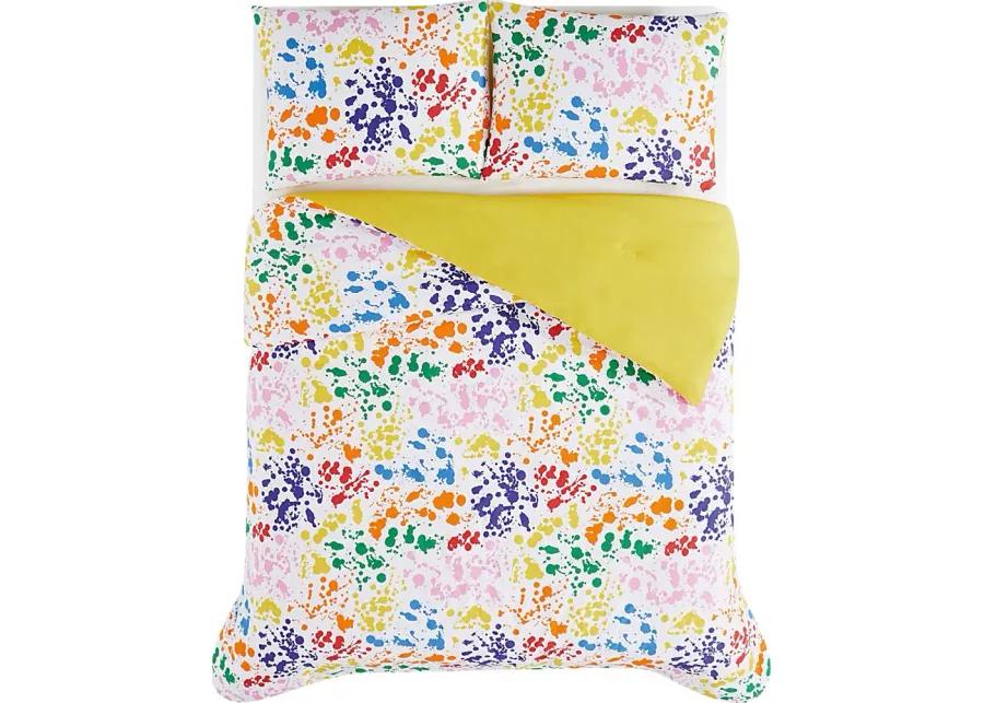 Kids Rainbow Splatter Multi 2 Pc Twin Comforter Set