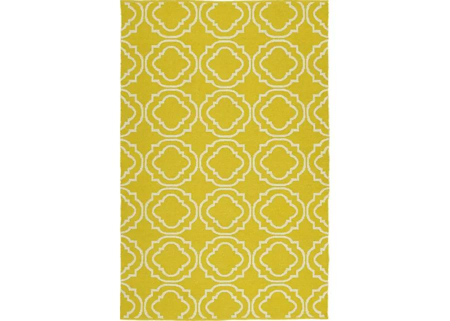 Diaz Yellow 5' x 7'6 Indoor/Outdoor Rug