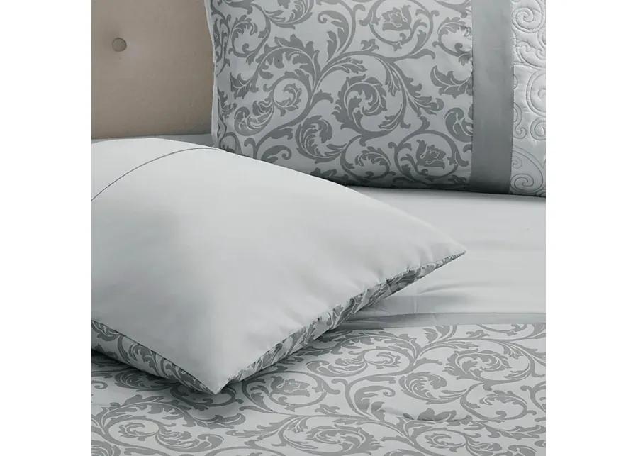 Hafnor Gray 8 Pc California King Comforter Set