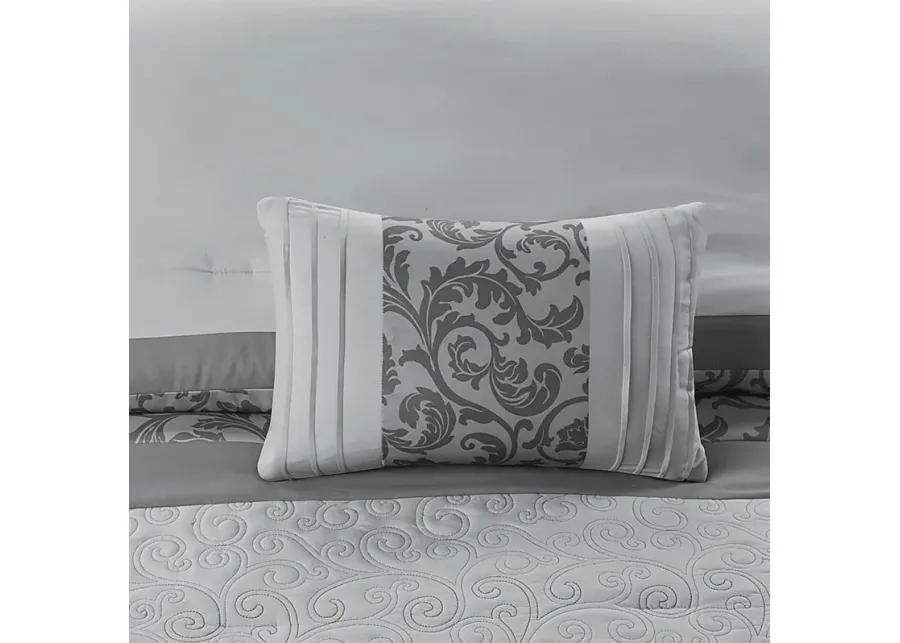 Hafnor Gray 8 Pc California King Comforter Set