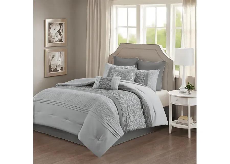 Hafnor Gray 8 Pc California King Comforter Set