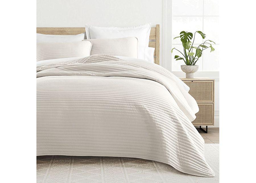 Honeybell Beige 3 Pc King Quilt Set