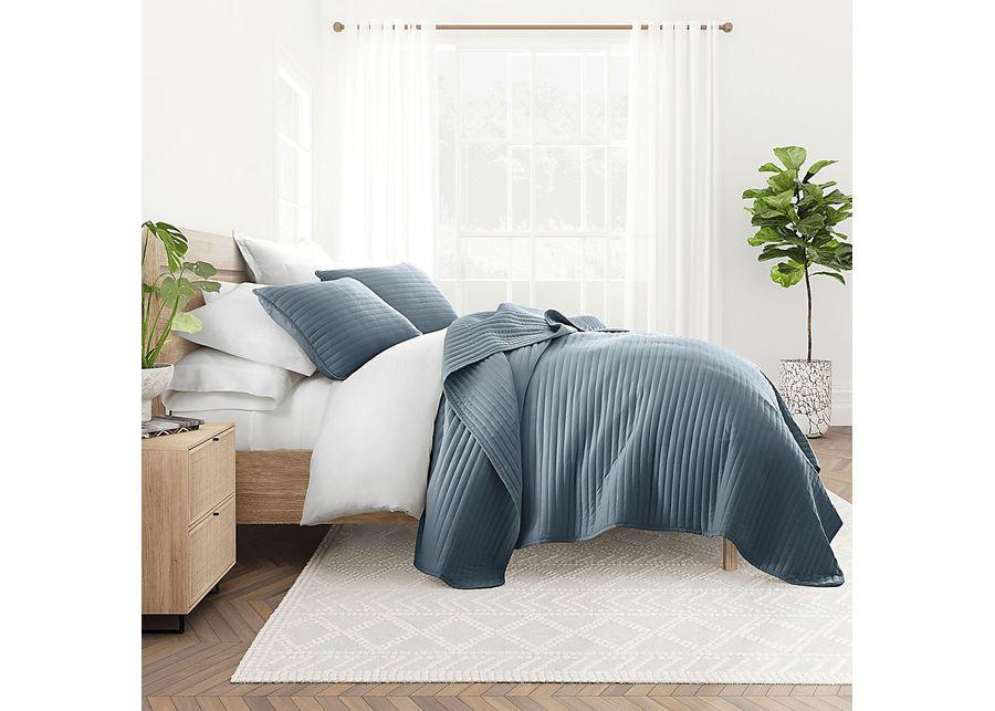 Honeybell Blue 3 Pc King Quilt Set